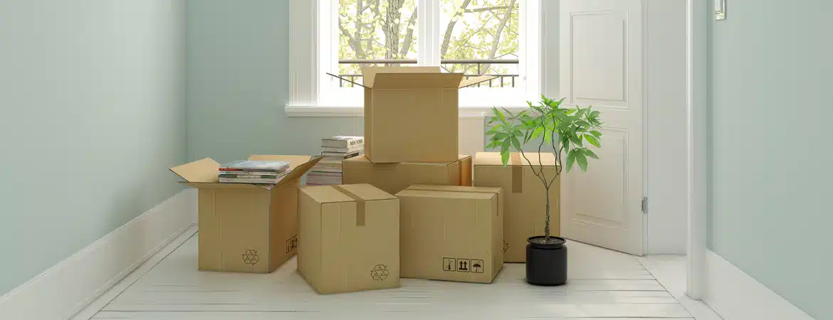 Preparing for a Move with Packed Boxes